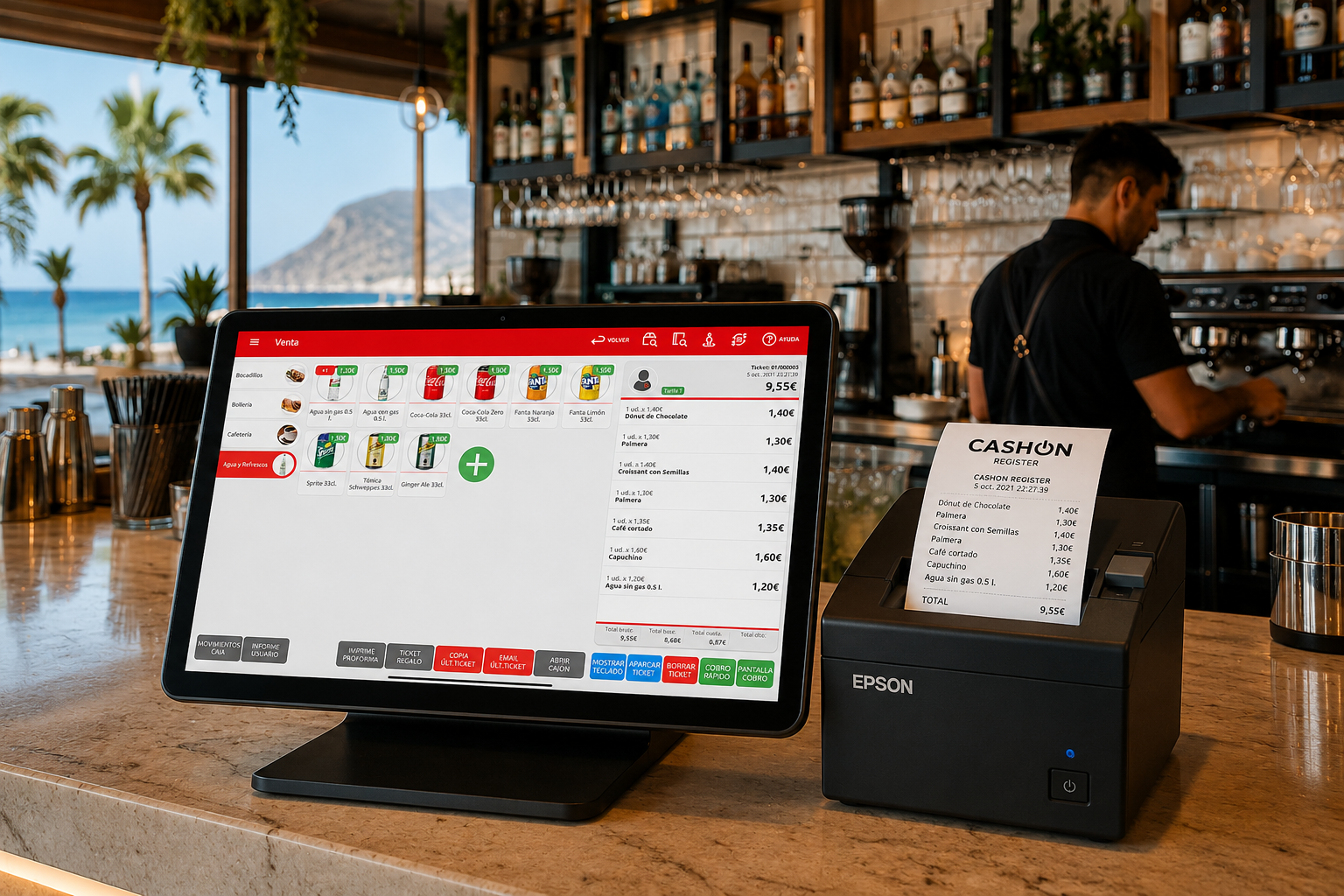 Sistema TPV Factory POS instalado en hostelería en Canarias